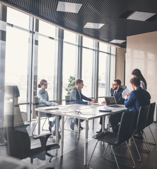 Corporate business team and manager in a meeting